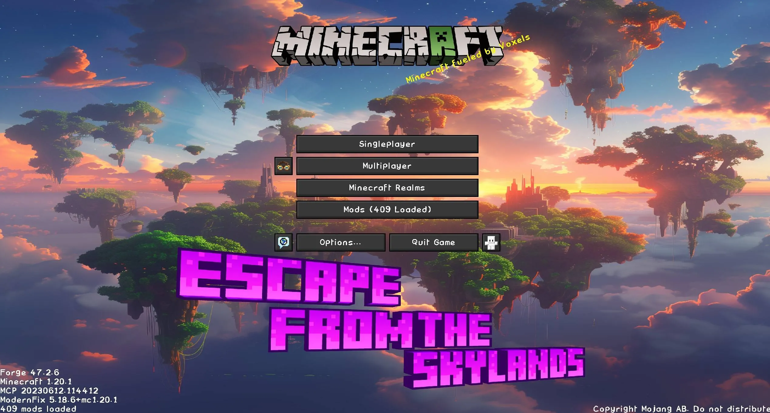 Escape from the Skylands — скриншот 1 (Модпаки, Minecraft)