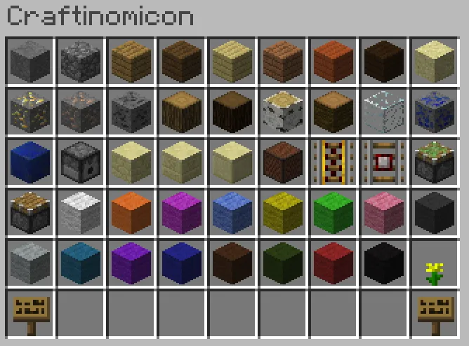 Craftinomicon (recipe encyclopedia) — скриншот 1 (Плагины, Minecraft)