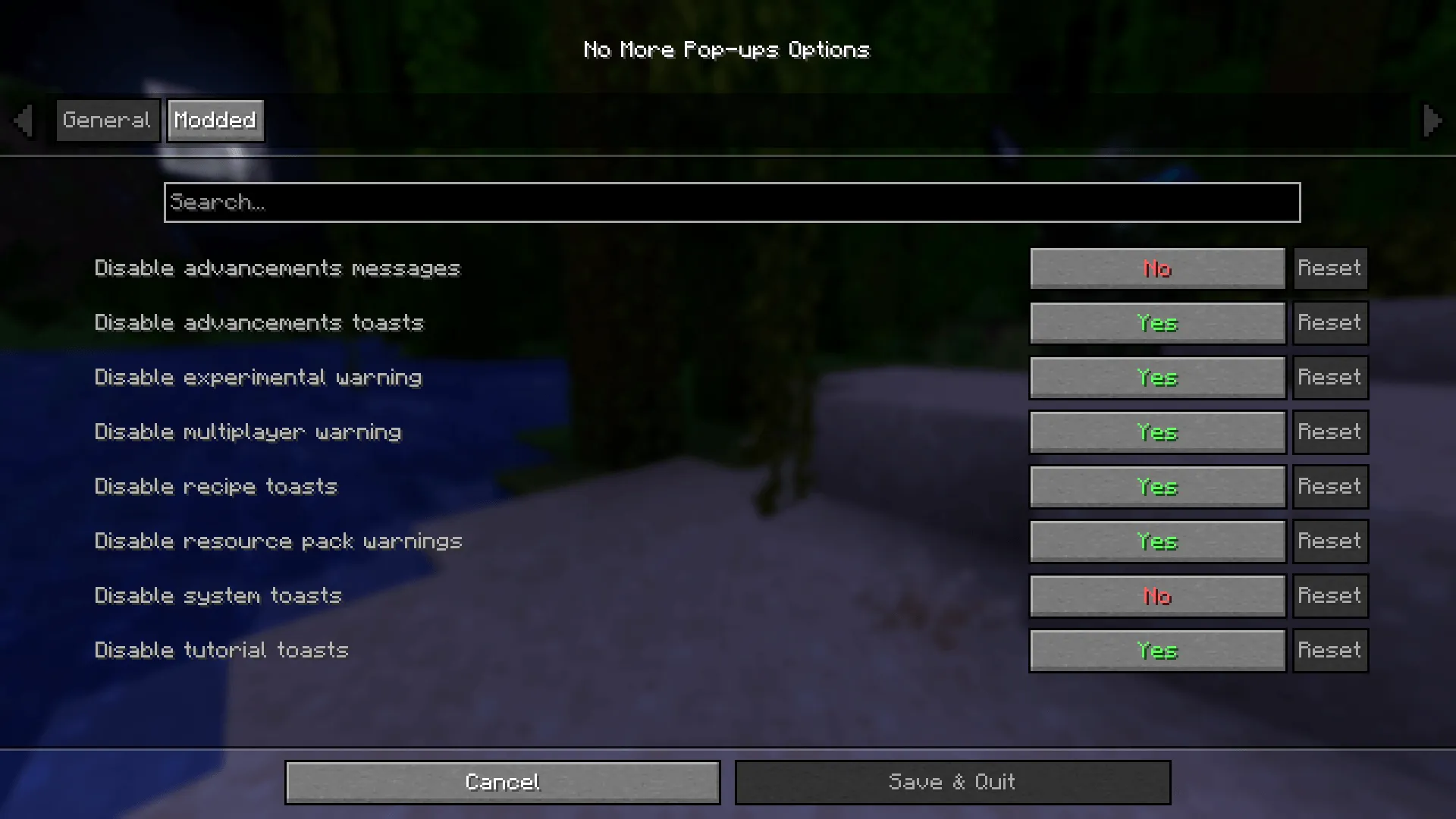 No More Pop-ups, Моды, Minecraft