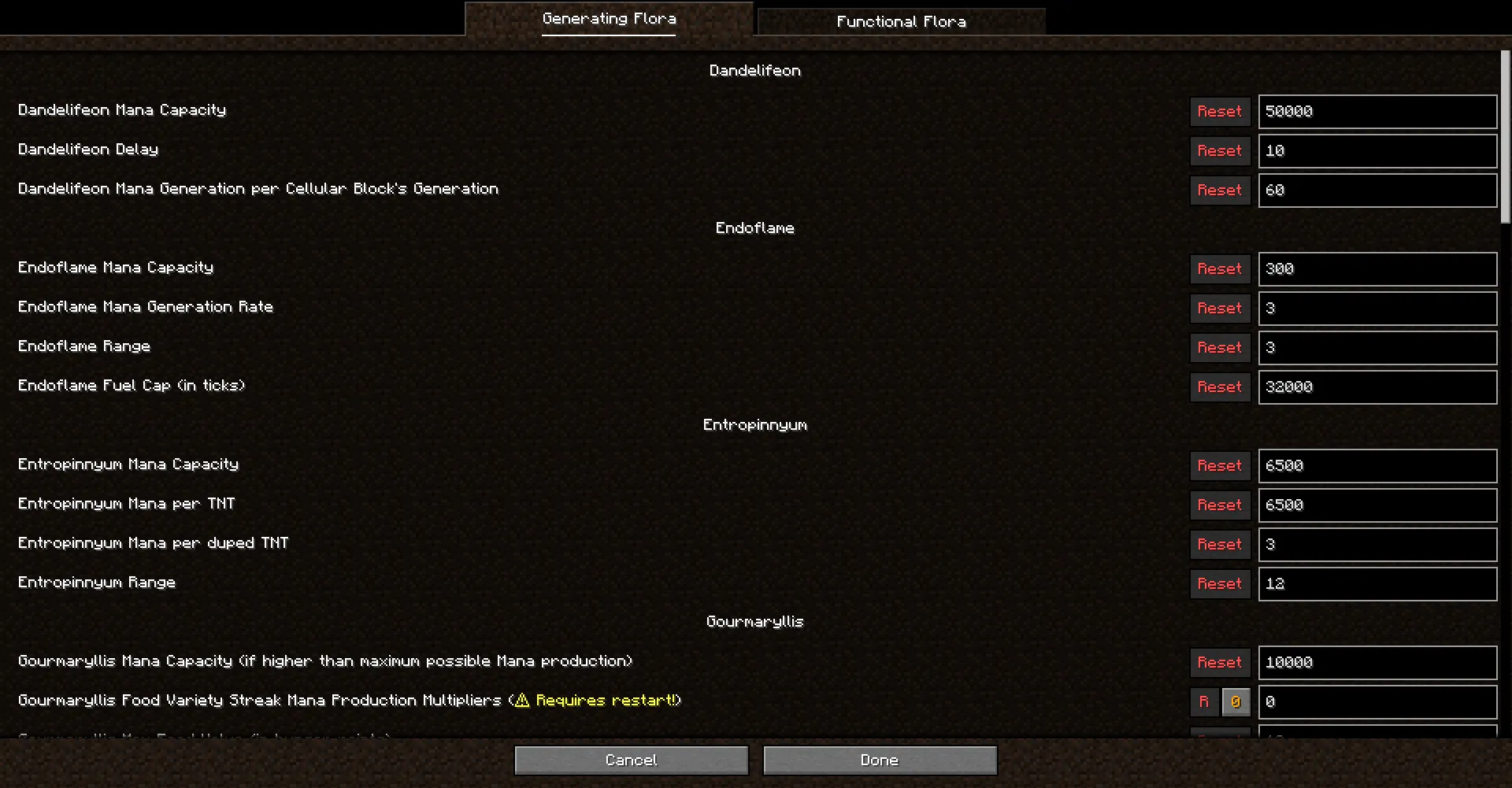 Botania Configurator, Моды, Minecraft