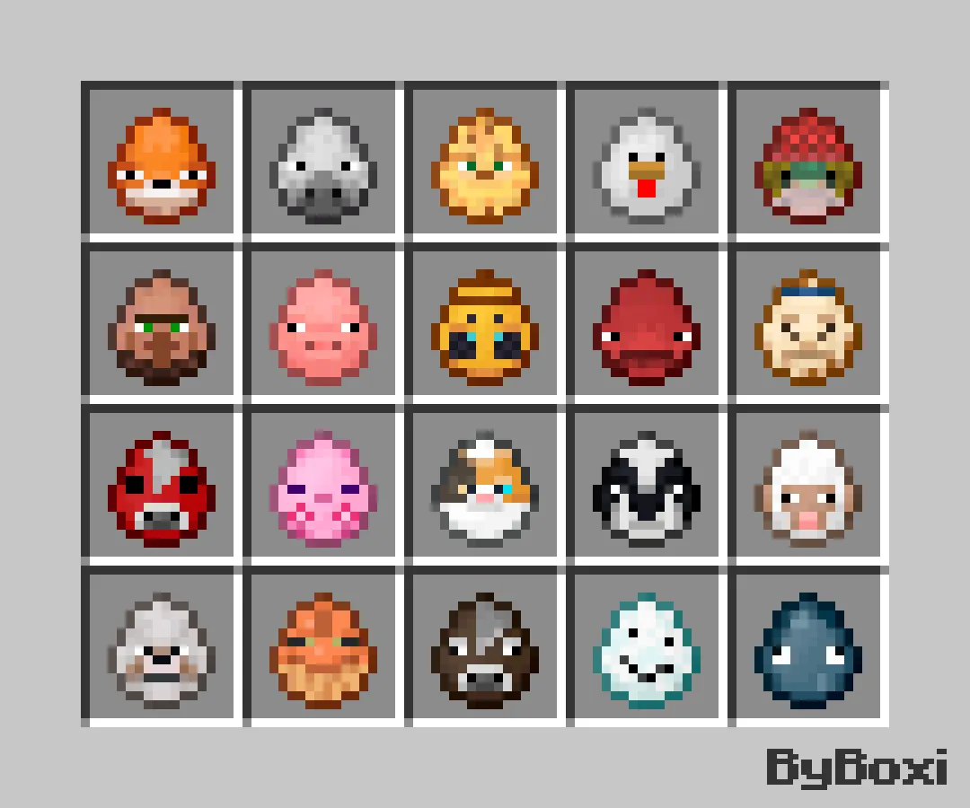 Spawn Egg Faces, Текстуры, Minecraft
