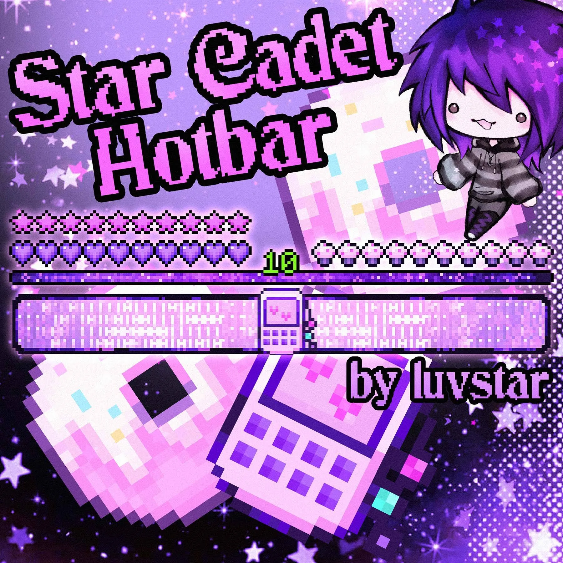Luvstar’s Star Cadet Hotbar — скриншот 1 (Текстуры, Minecraft)
