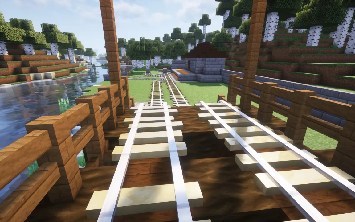 Rickety Stripped Birch Log Rail (3d models), Текстуры, Minecraft