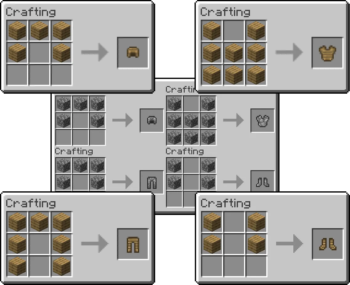 Wooden Armors (+ Stone Armor), Моды, Minecraft