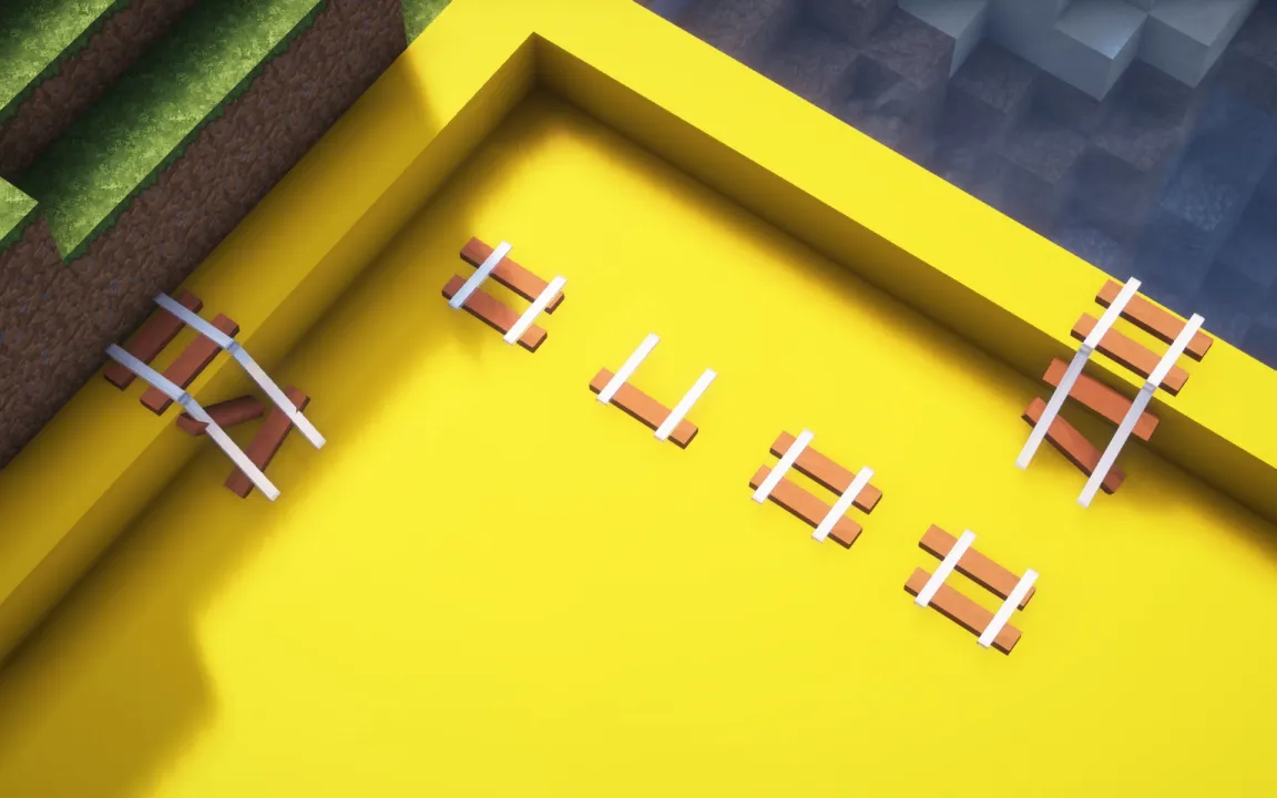 Rickety Stripped Acacia Log Rail (3d models) — скриншот 4 (Текстуры, Minecraft)