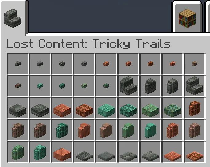 Tricky Trails: Missing Blocks & Items, Моды, Minecraft