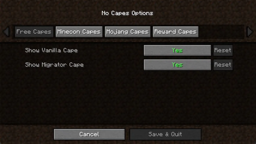 No Capes, Моды, Minecraft