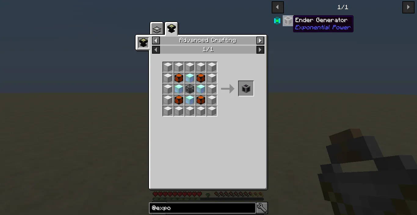 Exponential Power Recipes, Кастомизации, Minecraft