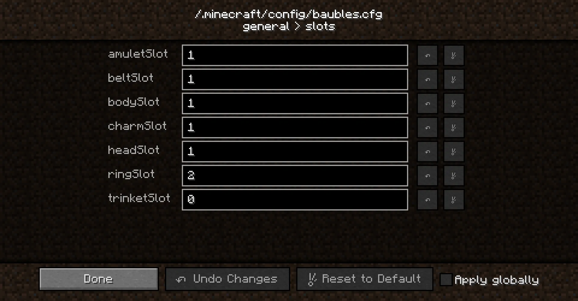 BaublesEX, Моды, Minecraft