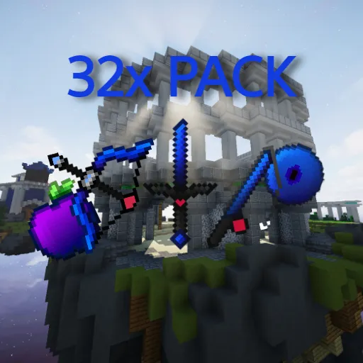 🔵 Blue Mode 32x 🔵 — скриншот 1 (Текстуры, Minecraft)