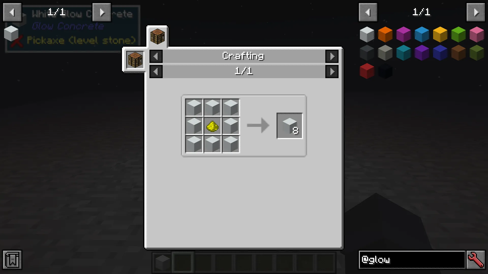 Glow Concrete — скриншот 1 (Моды, Minecraft)