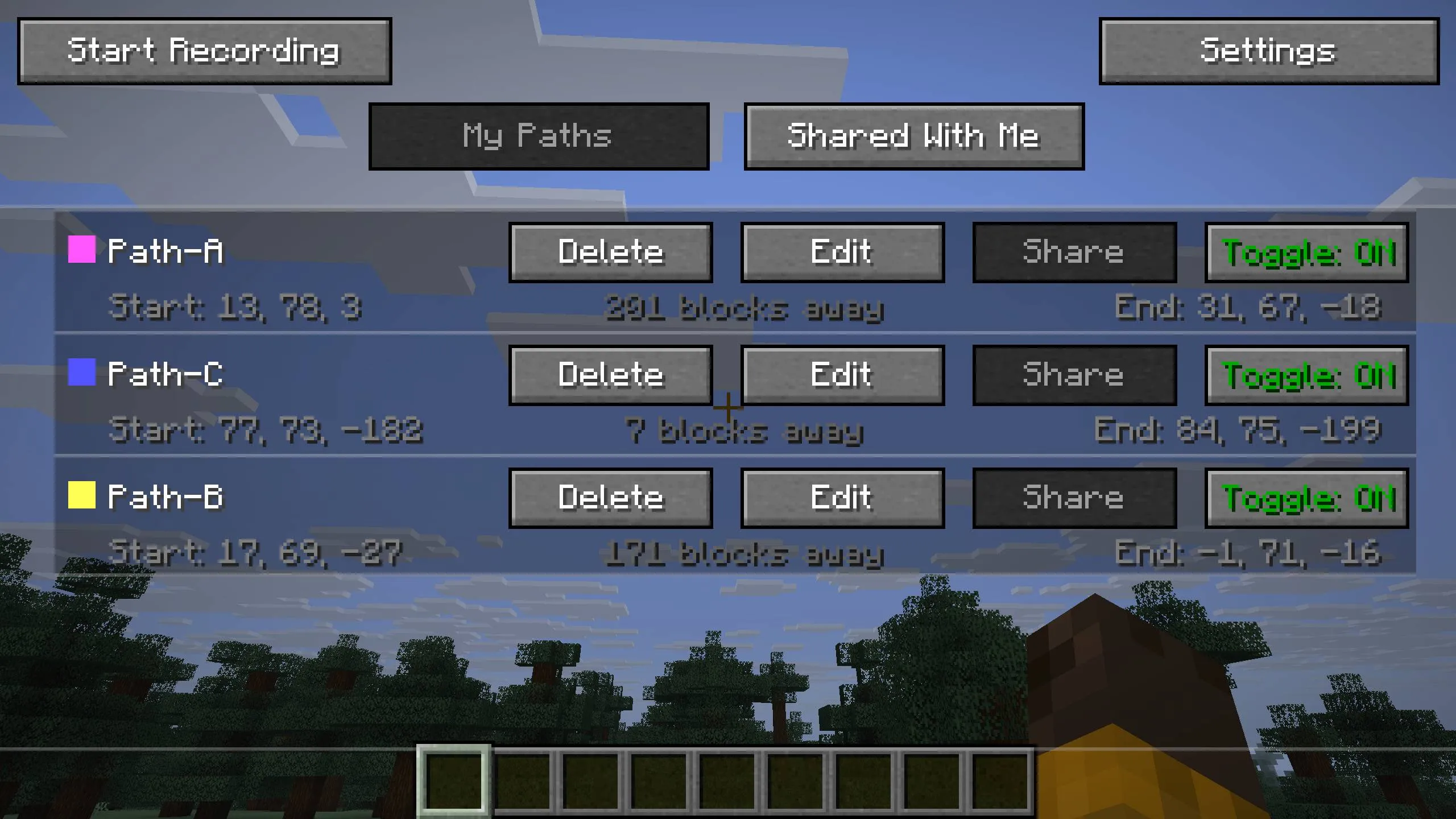 Trailblazer (Path Recording) — скриншот 3 (Моды, Minecraft)