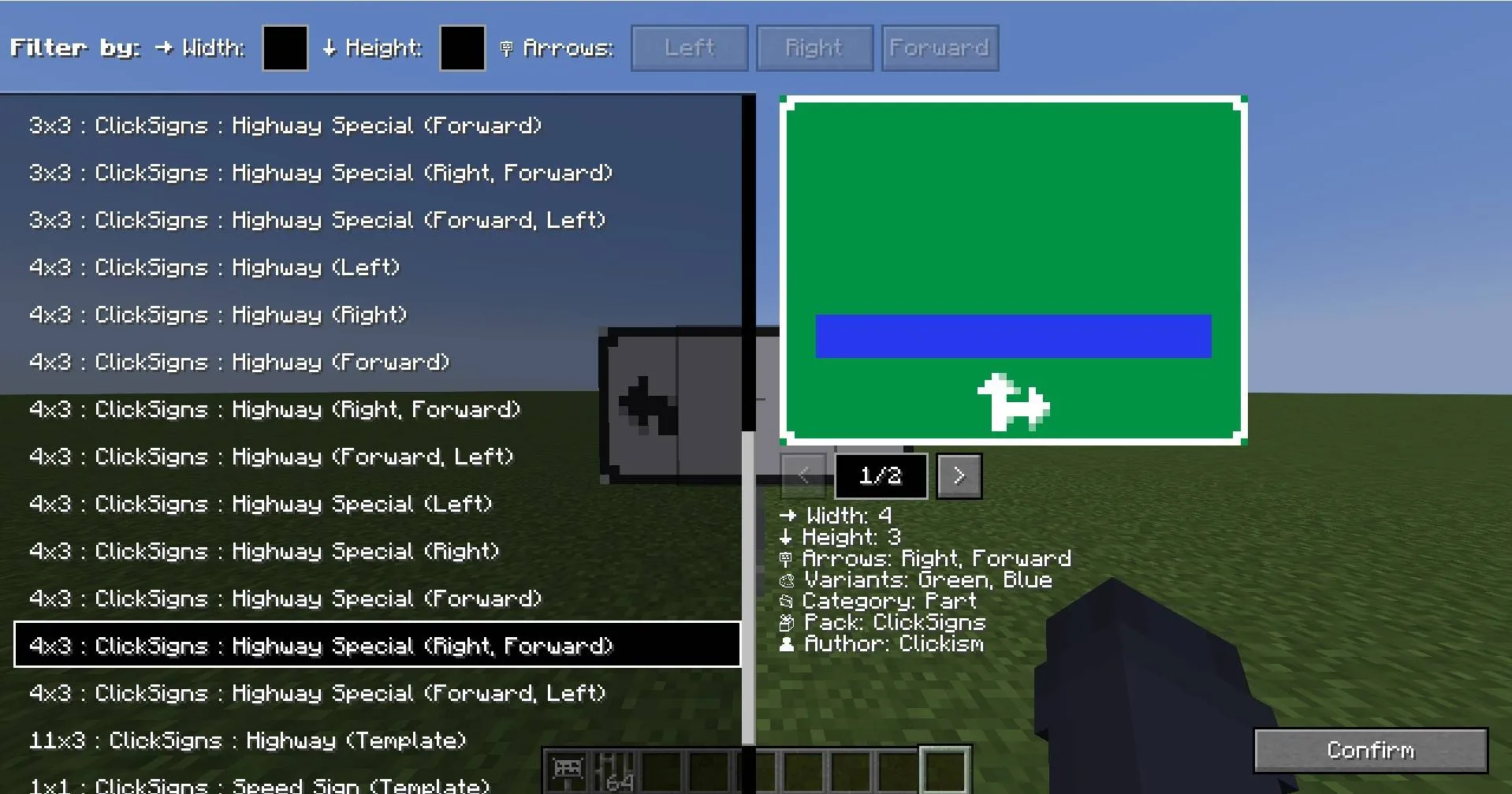 ClickSigns, Моды, Minecraft