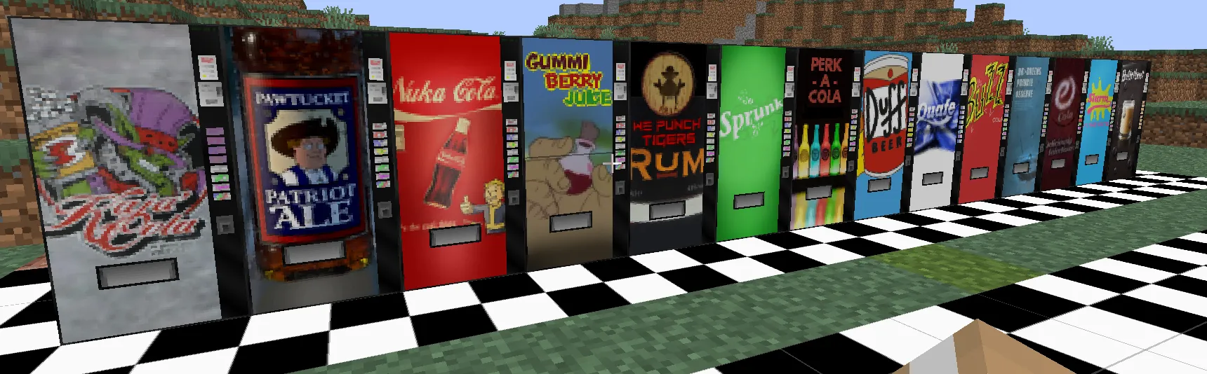 The Fictional Drinks Vending Machines, Текстуры, Minecraft