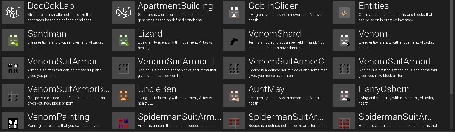 The Invincible Spider-Man, Моды, Minecraft