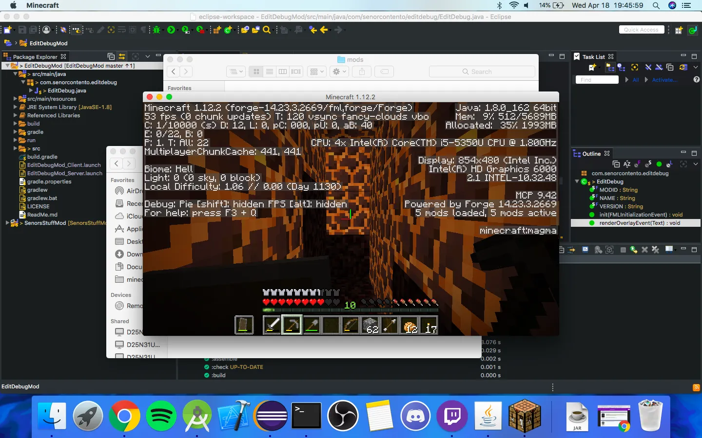 Edit Debug Screen — скриншот 2 (Моды, Minecraft)
