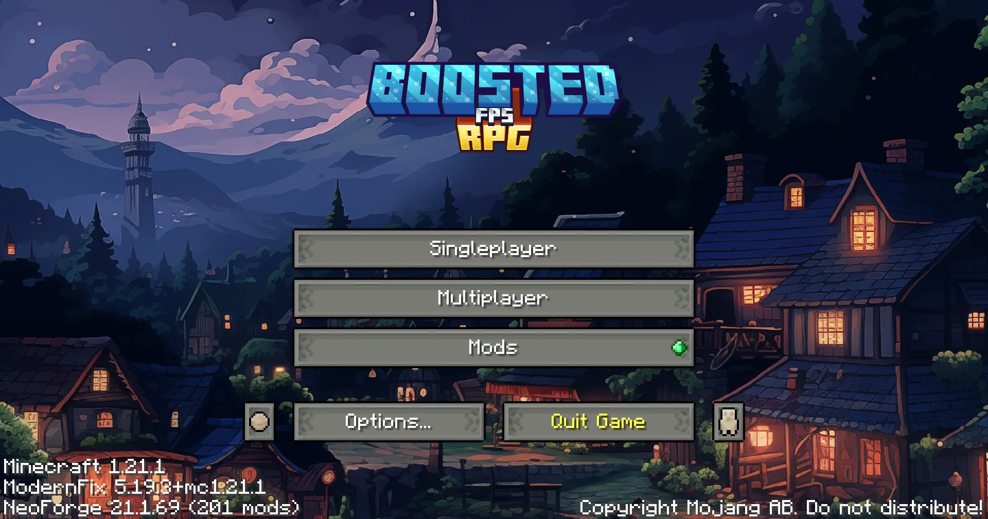 Boosted FPS RPG, Модпаки, Minecraft