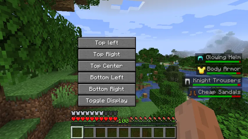 Armor Item Overlay — скриншот 1 (Моды, Minecraft)