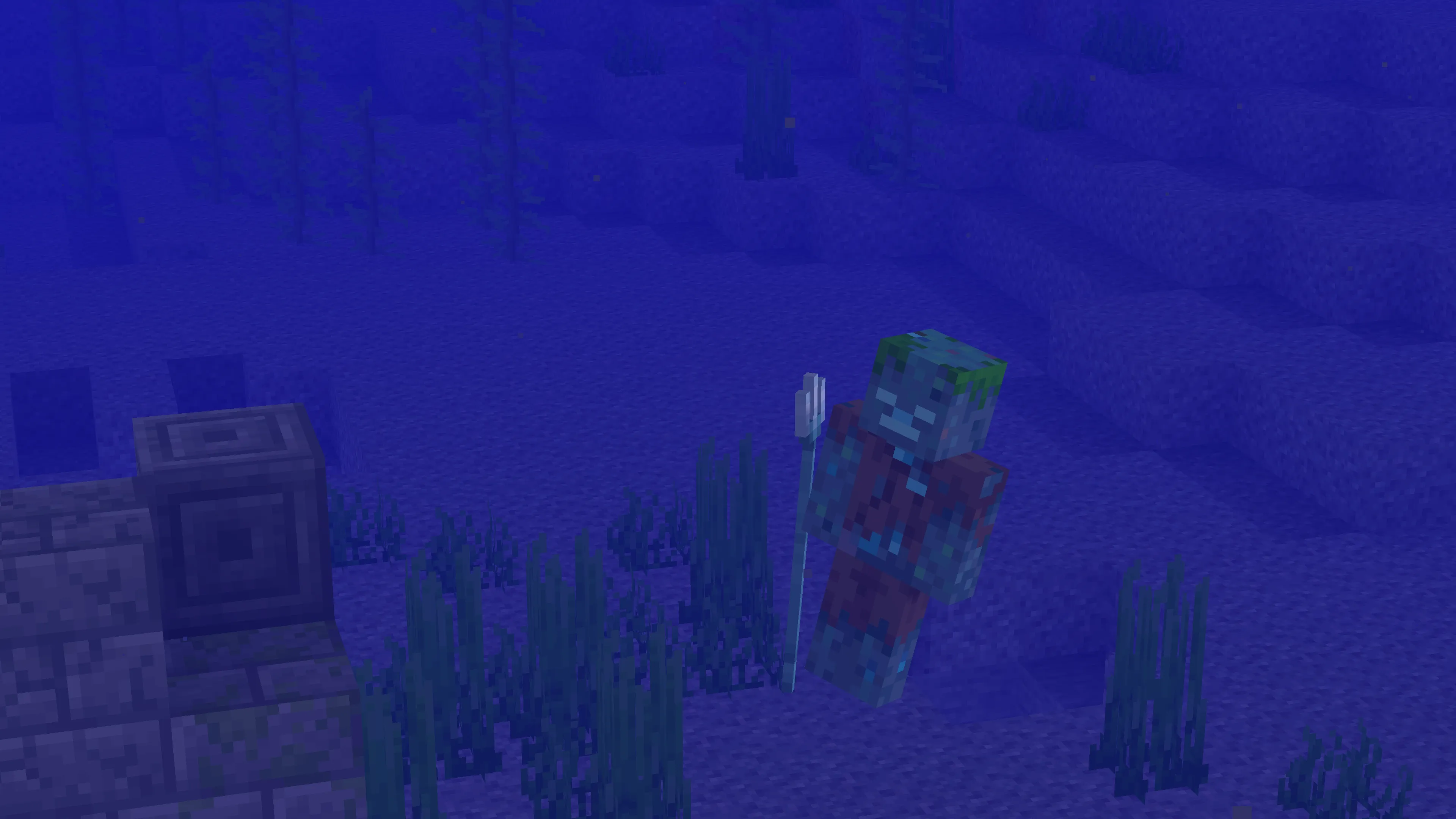 Trident with a Drowned — скриншот 1 (Текстуры, Minecraft)