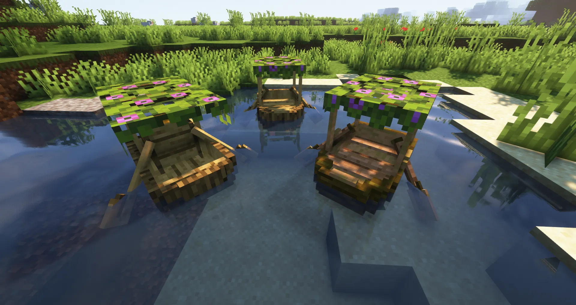 Cute Azalea Boats — скриншот 1 (Текстуры, Minecraft)