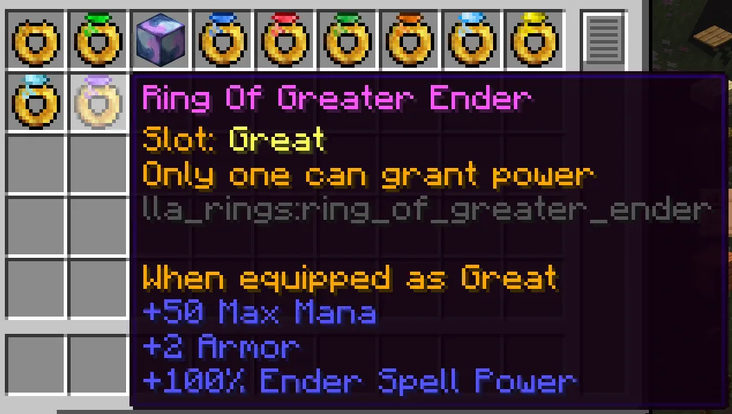 LLA Rings — скриншот 1 (Моды, Minecraft)
