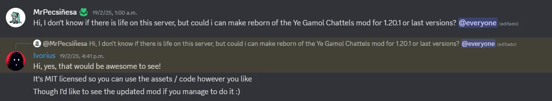 Ye Gamol Chattels Reborn, Моды, Minecraft