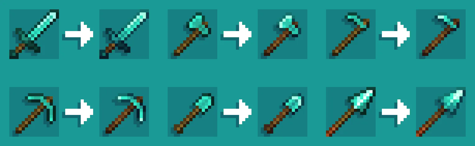 Shinier Tools, Текстуры, Minecraft