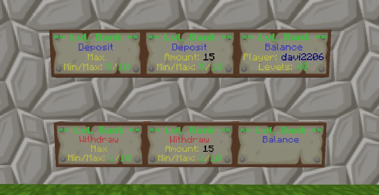 LvL_Bank, Плагины, Minecraft