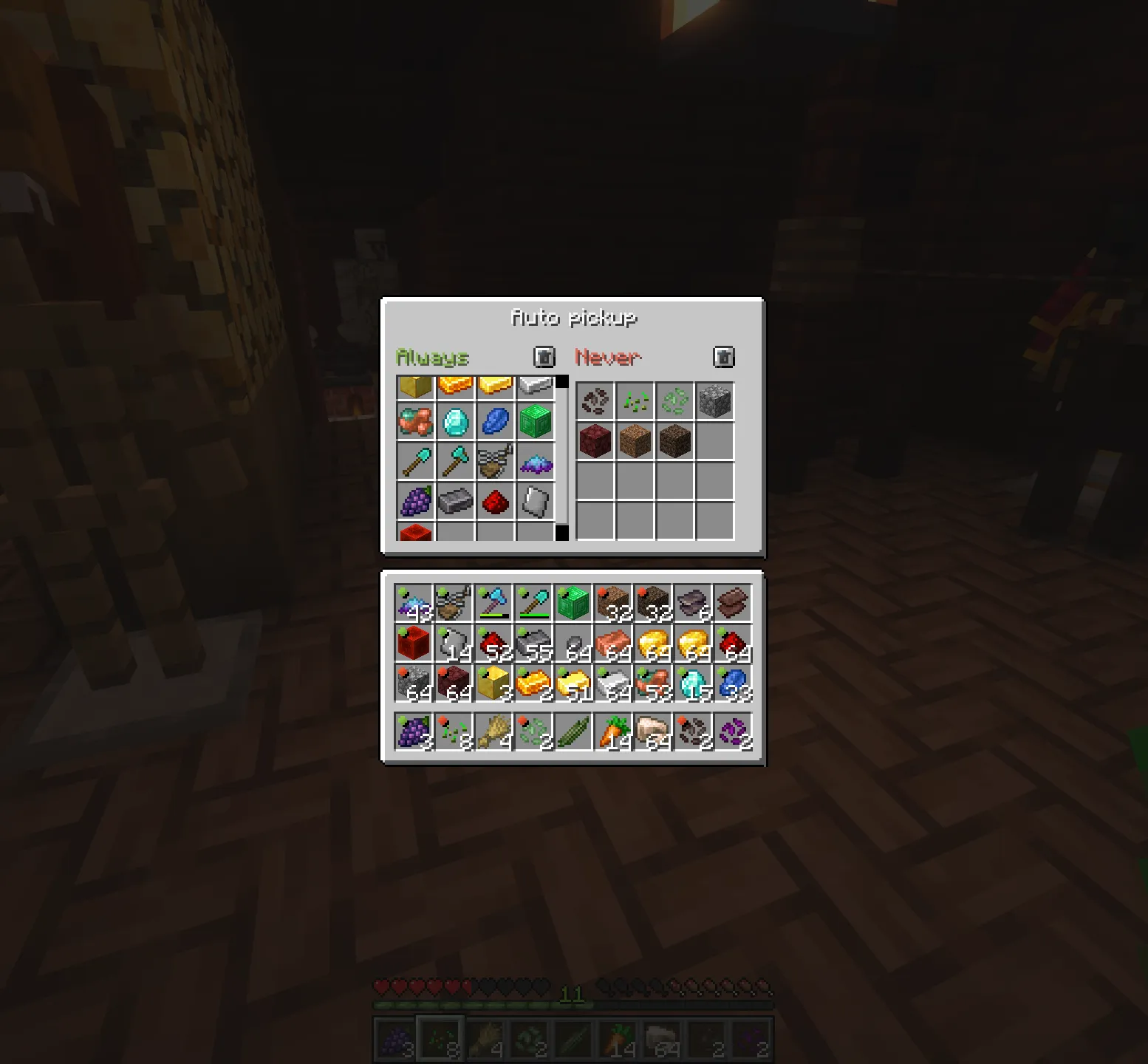 Raw's Advanced item pickup, Моды, Minecraft