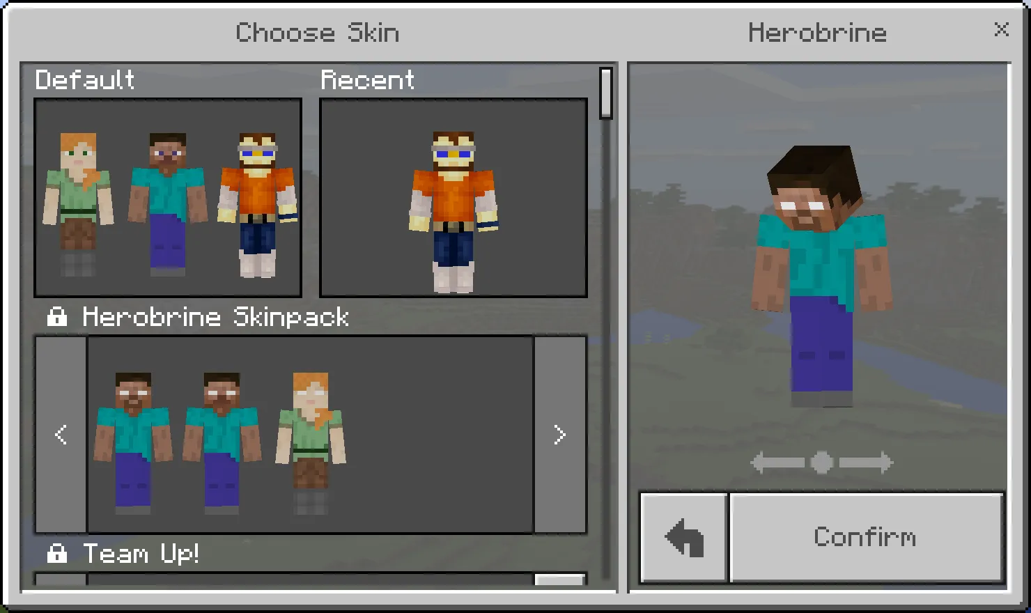 Herobrine Skinpack, Аддоны, Minecraft