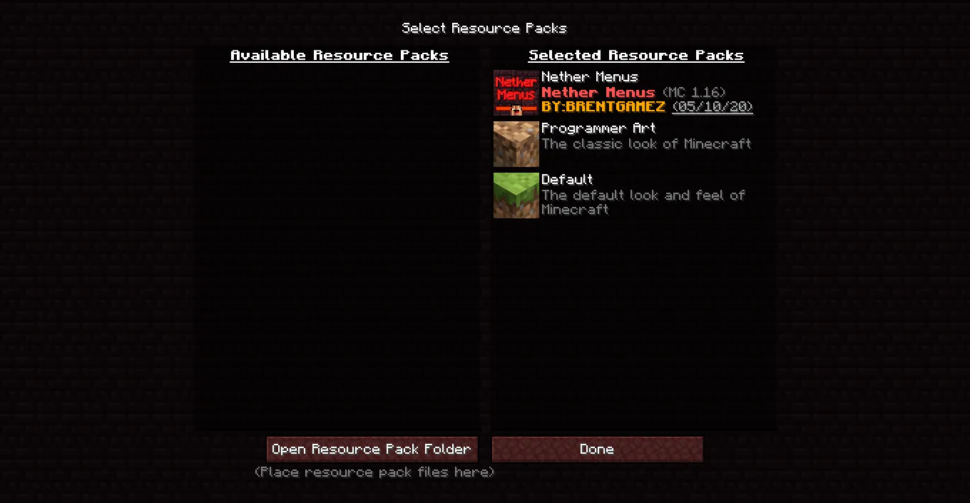 Nether Menus Pack — скриншот 2 (Текстуры, Minecraft)