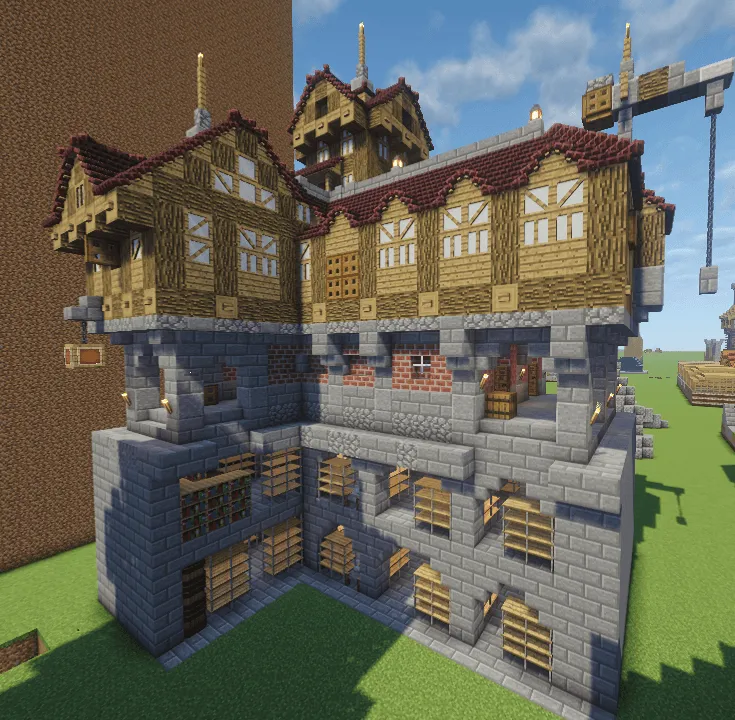 Medieval Oak Extension and Optimization Style Pack for MineColonies — скриншот 1 (Аддоны, Minecraft)