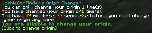 Simple Origin Changer, Дата-паки, Minecraft