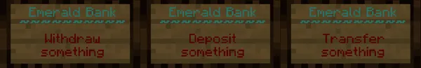 Emerald Bank — скриншот 1 (Плагины, Minecraft)