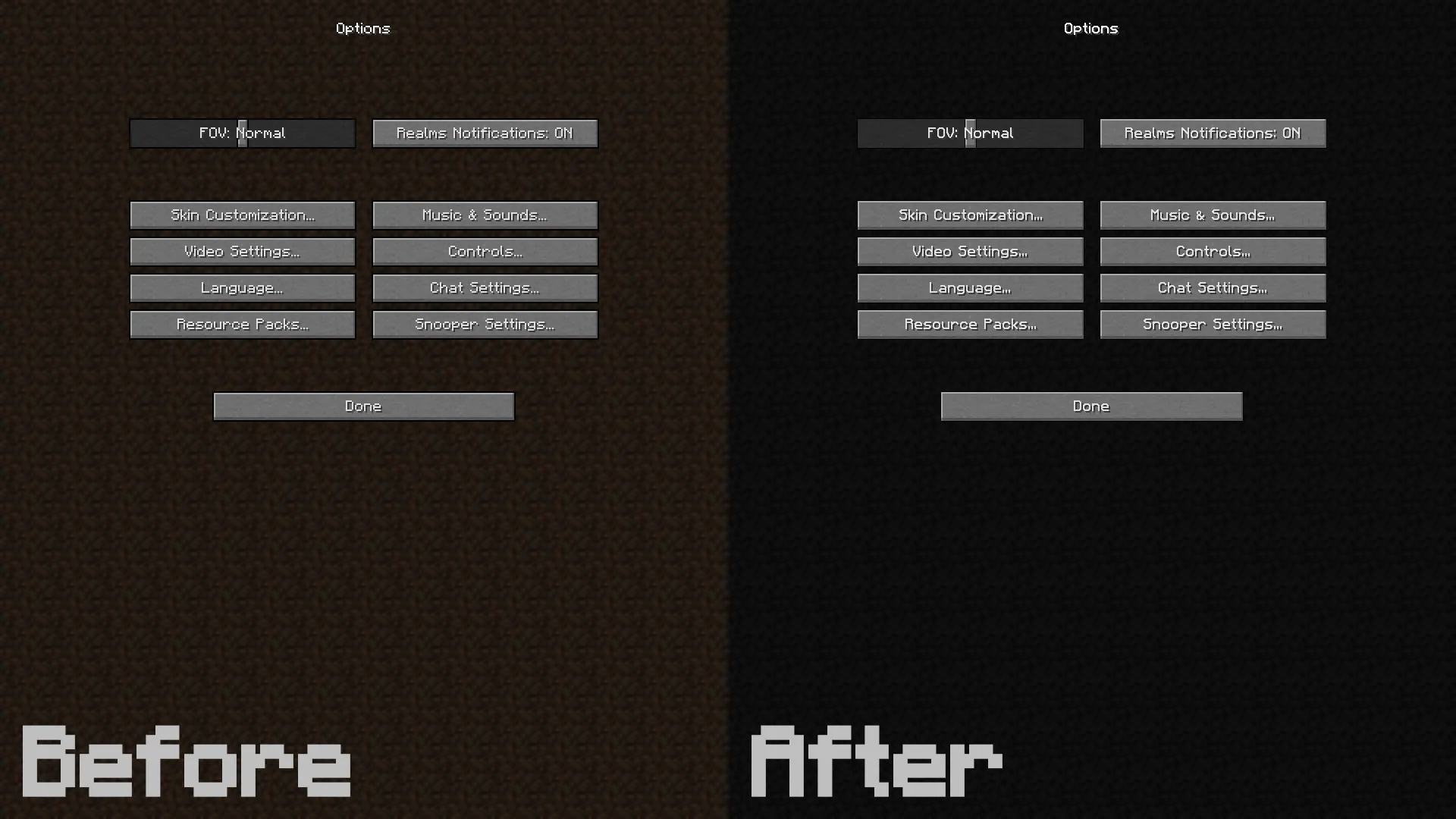 RG Vanilla, Текстуры, Minecraft