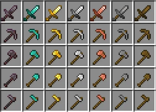 Tiny Tools+, Текстуры, Minecraft
