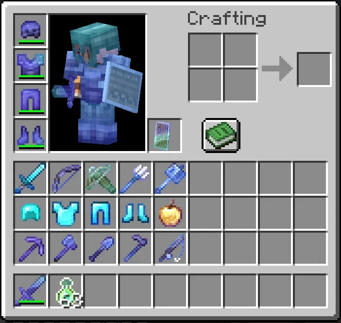 Blue XP Bar and Enchantment Glint — скриншот 3 (Текстуры, Minecraft)