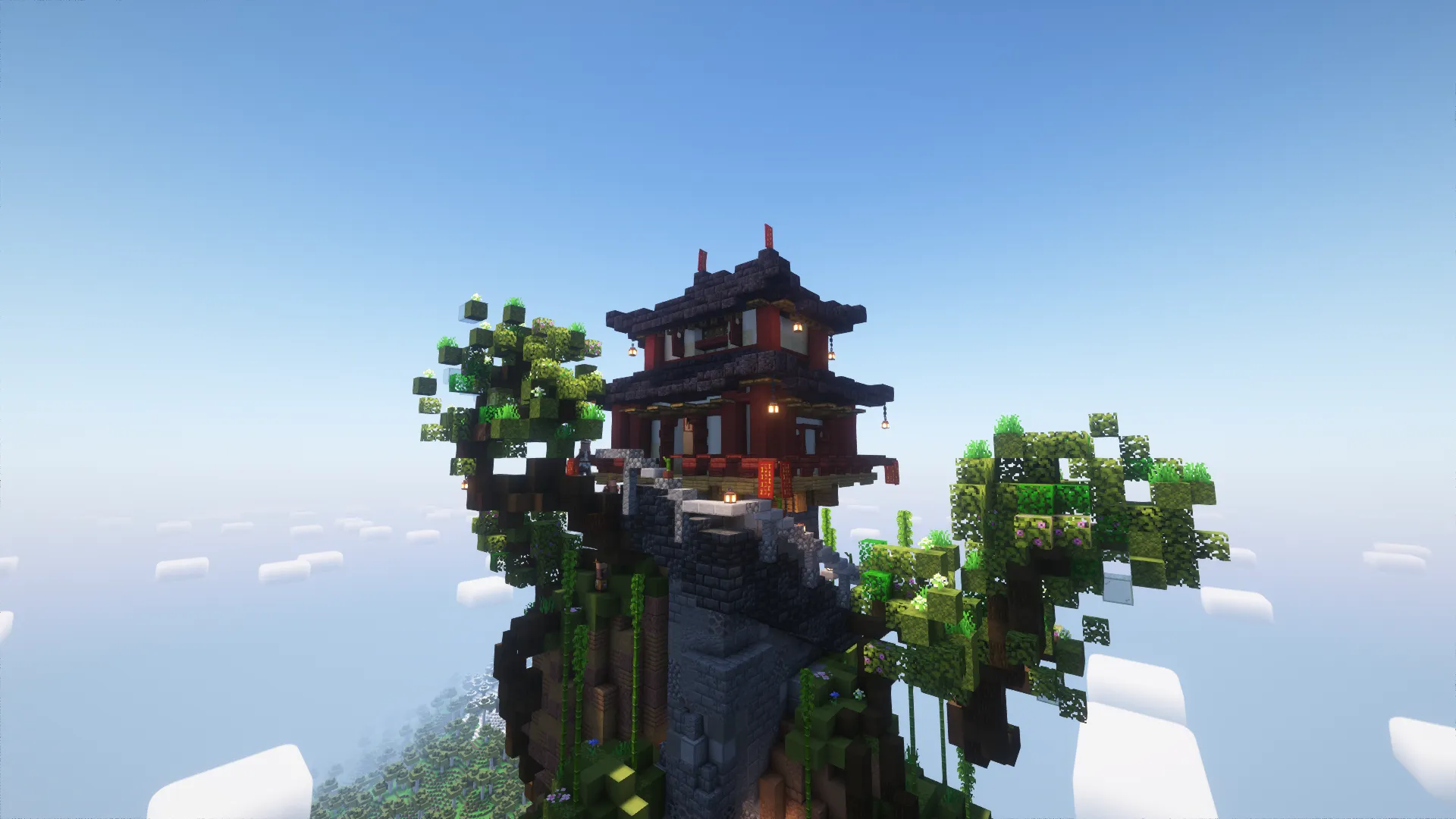 Chinese flying island tower — скриншот 5 (Моды, Minecraft)