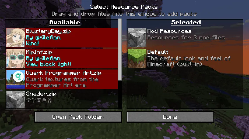 Goodbye Dirt Screen, Моды, Minecraft