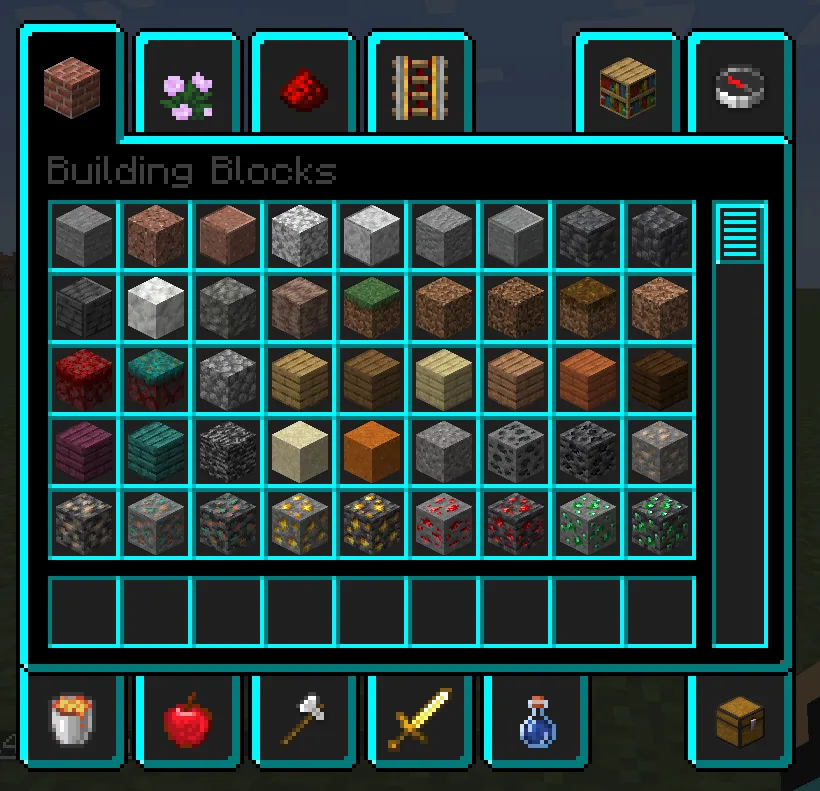 Oakljens Light Blue GUI, Текстуры, Minecraft