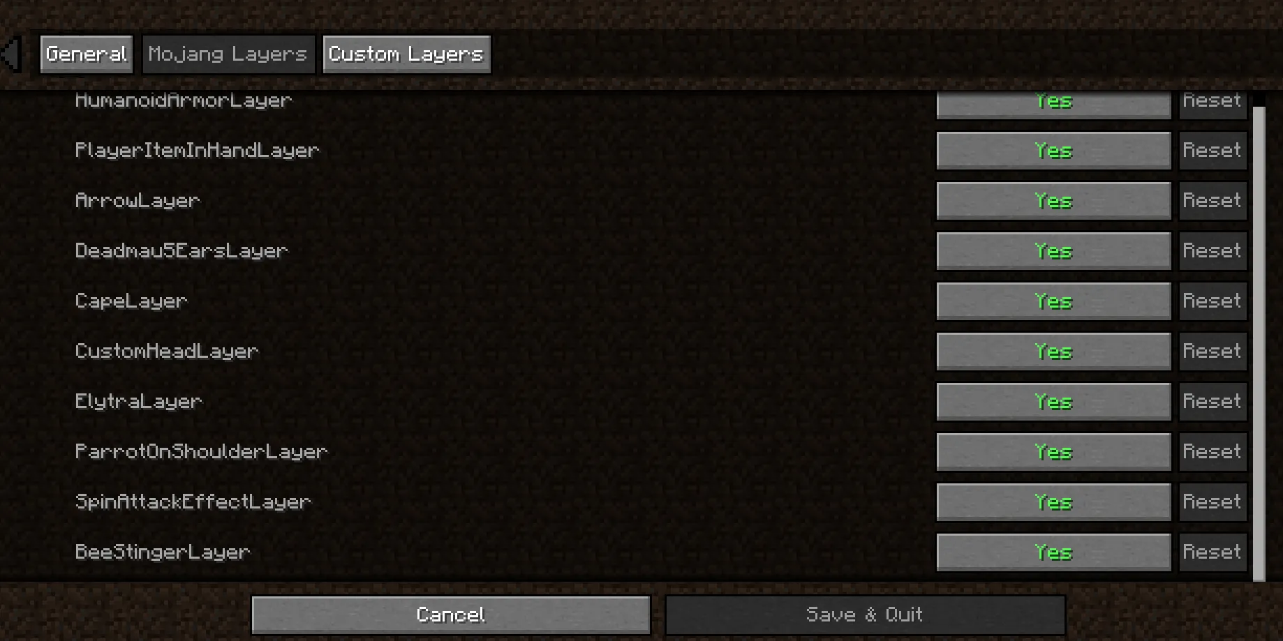 Layer Control — скриншот 5 (Моды, Minecraft)