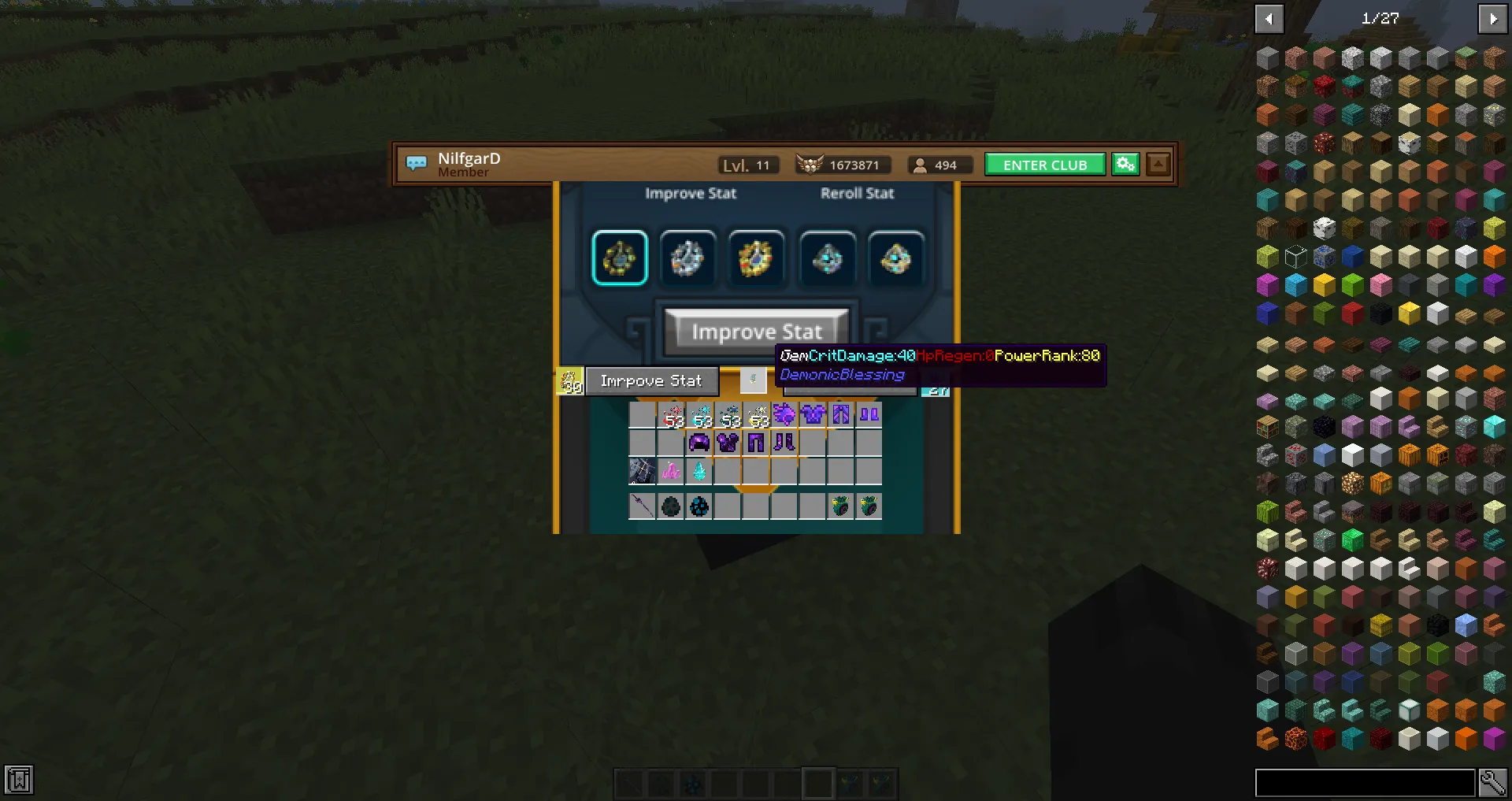 Demonic Blessing, Моды, Minecraft