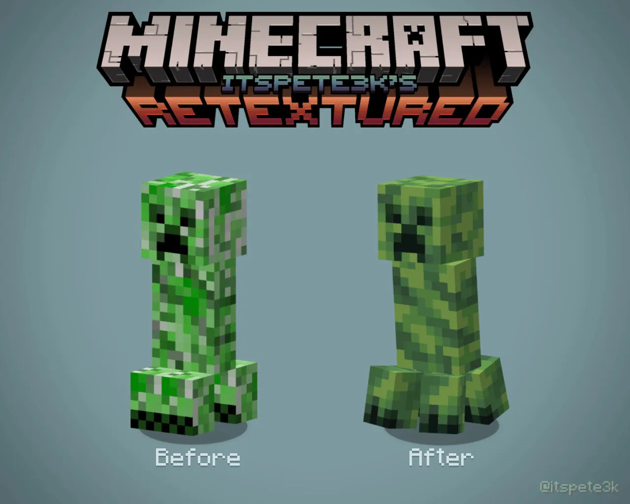 Creeper Retextured (itspete3k's Retextured) — скриншот 4 (Текстуры, Minecraft)
