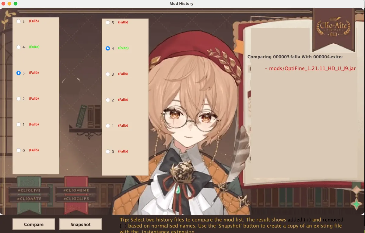 CrashDetector, Моды, Minecraft