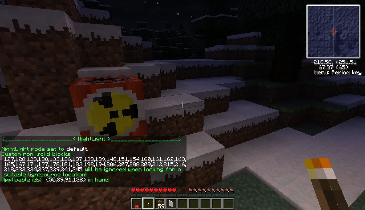 NightLight — скриншот 1 (Плагины, Minecraft)