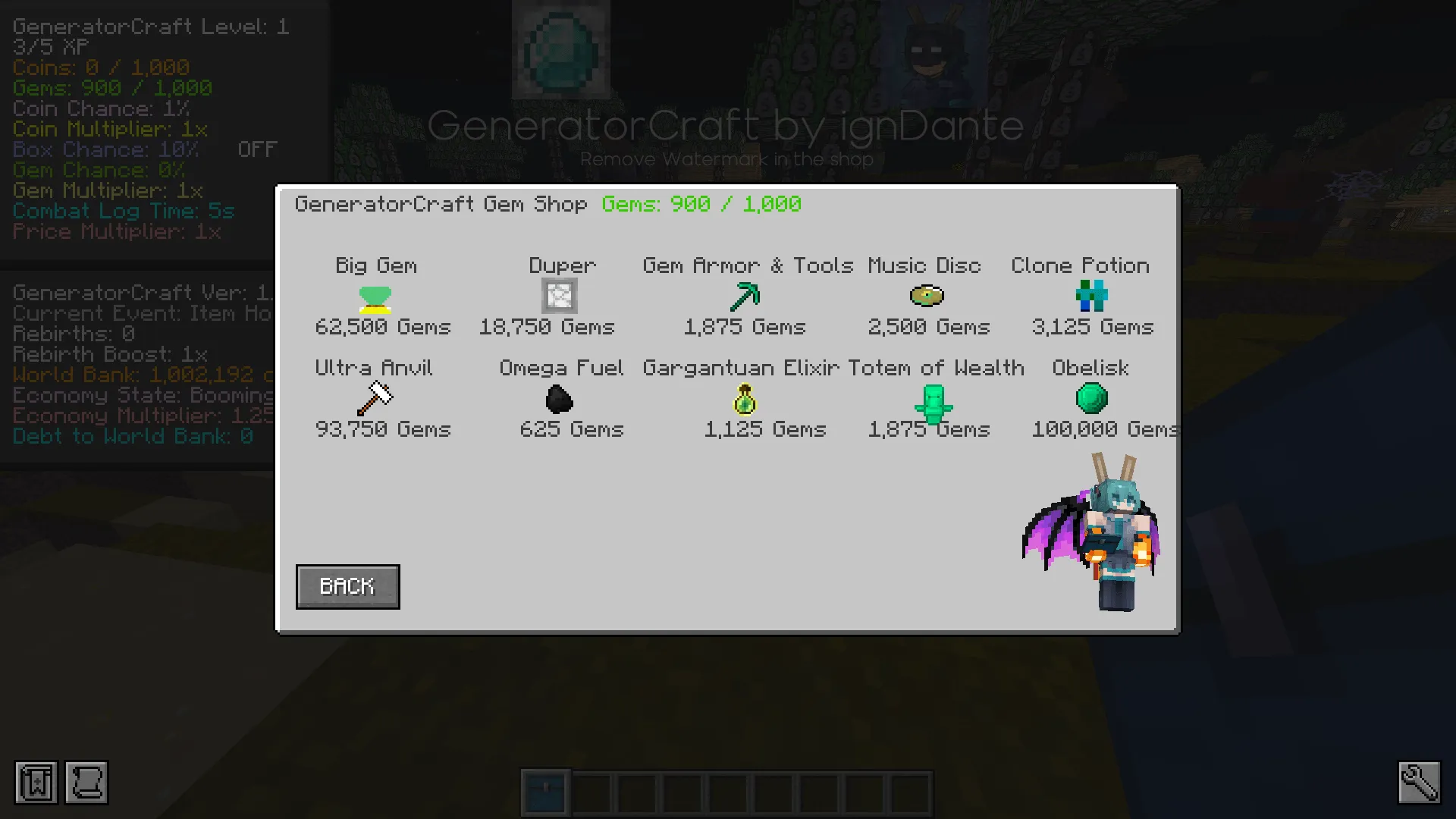 GeneratorCraft - Lootboxes, Gambling, RNG, Economy, Моды, Minecraft