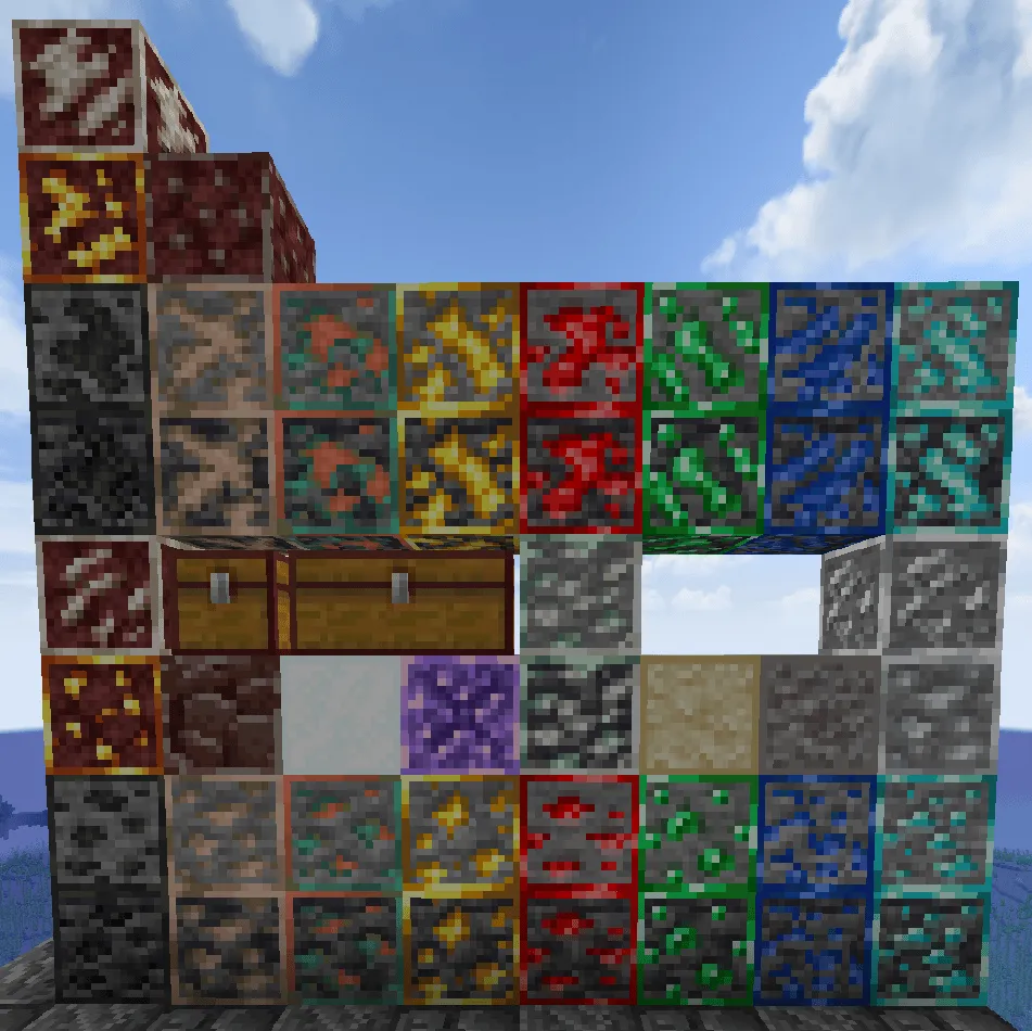 Blocks With Borders - All The Ores & More! — скриншот 5 (Текстуры, Minecraft)