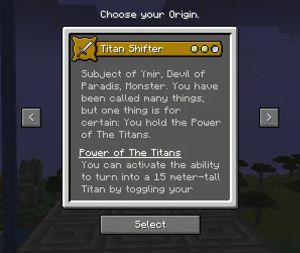 Titan Shifter, Аддоны, Minecraft