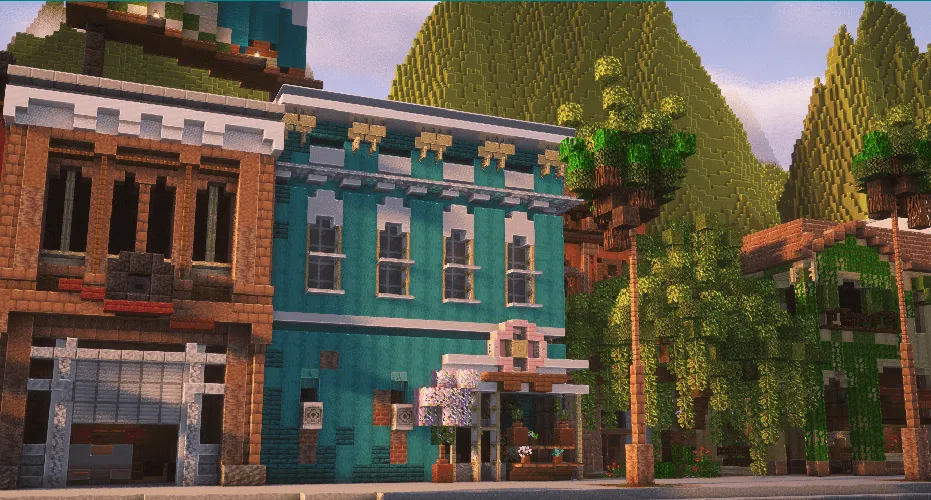 Seaside Plaza | A detailed modern boardwalk city | PaleoTech, Карты, Minecraft