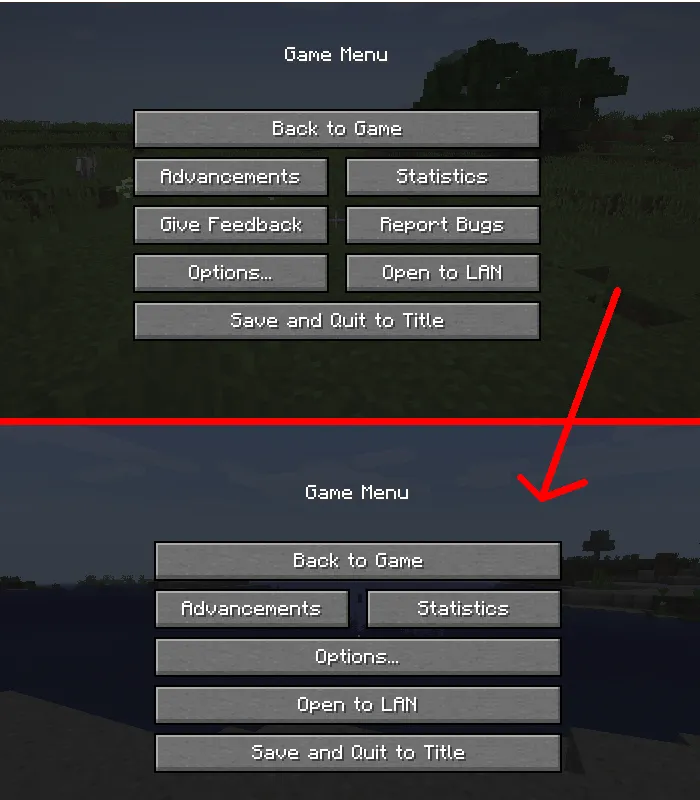 Clean Ingame Menu — скриншот 1 (Моды, Minecraft)